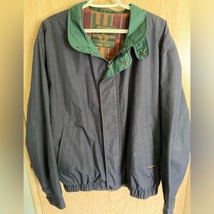 MEMBERS ONLY Mens Full Zip Navy & Green Jacket Vintage 1980 1990s Sz Large